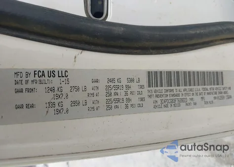 2015 Dodge Journey Crossroad z USA, uszkodzony, nr VIN 3C4PDCGB3FT639223